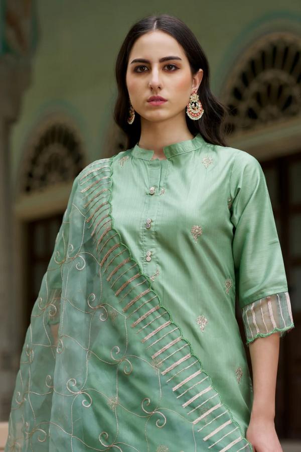 VP 9500 P Women Kurta and Trousers Pant Set Silk Blend